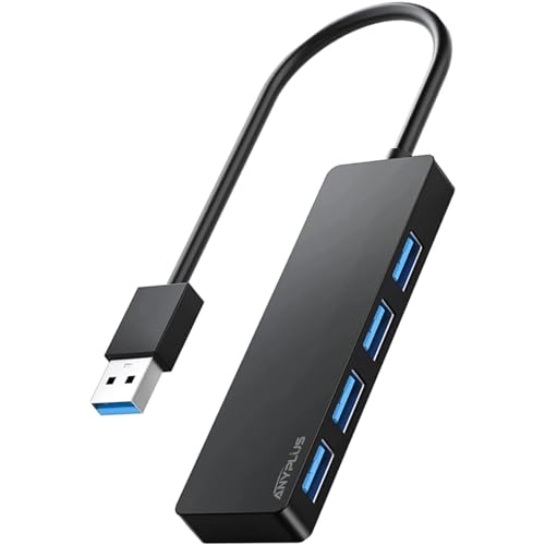 ANYPLUS USB Hub 3.0, 4 Port USB-Hubs, tragbarer USB Splitter Mini USB Verteiler für Desktop, Laptop, Xbox, Flash Drive, HDD, Konsole, Drucker, PC, Tastaturen, HP, Dell