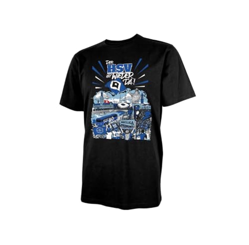 Hamburg SV HSV T-Shirt Shirt Aufstieg 24/25 (DE/NL/SE/PL, Alphanumerisch, XL, Regular, Regular, Schwarz)