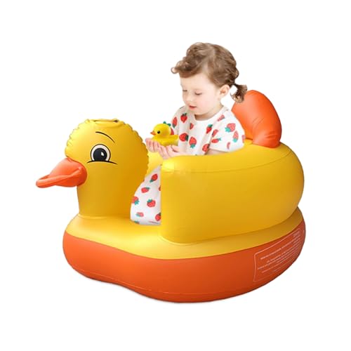 Baby-Aufblasstuhl, aufblasbarer Sitz für Babys - Wasserdichter aufblasbarer Sitz mit süßer gelber Ente, Babysitzunterstützung | Kinder-Rückenstütze, ergonomisches Kleinkind-Kissen, schützender