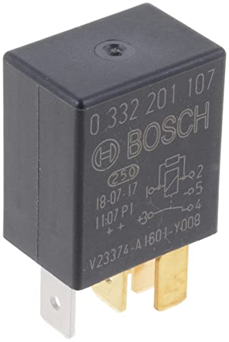 Bosch 0332201107 Micro-Relais 12V 30A, IP5K4, Betriebstemperatur von -40° bis 100°, Wechselrelais, 5 Pin Relais