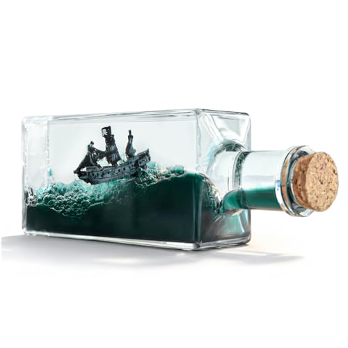 MikaMax Kreuzfahrtschiff Fluid Drift – Unsinkbares Schiff in Flüssigkeitsflasche, Piratenschiff Modell in schwimmender Flasche – Unsinkable Pirate Ship – Kreative Raumdekoration