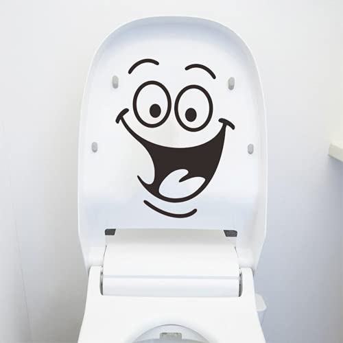 2 Stück Wc Aufkleber, Wc Deckel Aufkleber Sticker Mit Smiley Gesicht, Pvc Wasserdicht Aufkleber Toilette Lustig Karikatur, Toilette Abnehmbare Diy Aufkleber, Für Badezimmer, KüChe, Wandaufkleber usw