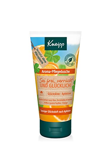 Kneipp Aroma-Pflegedusche Sei frei, verrückt und glücklich! Reisegröße - erfrischendes Duschgel mit sonnigem Duft nach Apfelsine - ohne Mikroplastik - 50ml