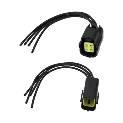 YINETTECH 2 STK. 4-poliger Elektrischer Anschlussstecker 16 AWG 10 A Wasserdichter Stecker 174257-2 für Motorräder Roller LKWs Kabellänge 15 cm