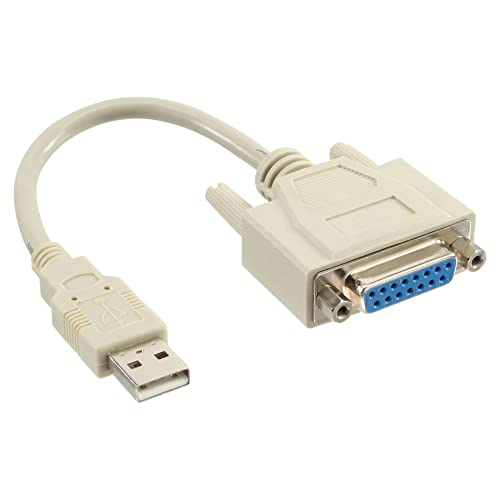 InLine 33101 USB Adapter Kabel, USB Stecker A auf 15pol Buchse