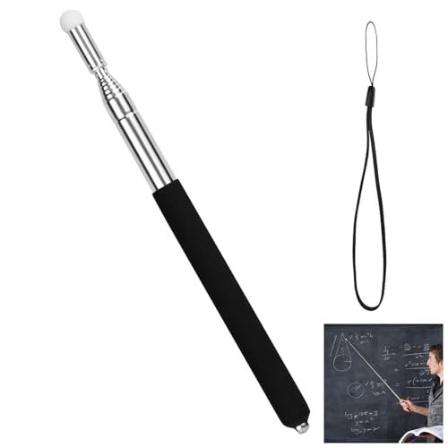 Zeigestab Ausziehbar, 1 Stück Klassenzimmer Zeiger, Teleskop Zeigestab,Teleskop Zeigestab Ausziehbar auf 100 cm, Filzkopf Lehrzeiger, mit Lanyard Lehrzeiger, für Lehrer Whiteboard Tafelzeiger