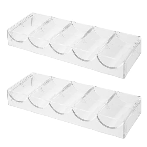 CHICAMPERA 2 Stück Durchsichtiger Acryl-pokerchip-aufbewahrungskoffer Mit 100 Chips-Boxen, Transparenter Chip-Organizer Für Familienfeiern, Chiphalter