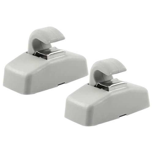 2er-Pack Auto-Sonnenblenden-Haken-Clip, Innenraum-Halterungs-Clip-Ersatz für Transporter Kompatibel mit VW Caddy Golf Mk4 Sharan Passat Polo Amarok (Grau)