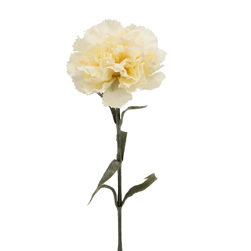 DARO DEKO Täuschend echte künstliche Nelke – Realistische Textilfaserblüten, langlebig & pflegeleicht - Perfekt für Vasen oder Arrangements - 64 cm (4 Stück, Creme)