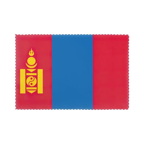 QIN&ZHENG Platzsets aus Stoff mit mongolischer Flagge, personalisierbar, für Küche, 30,5 x 45,7 cm, Party-Dekoration, 6 Stück