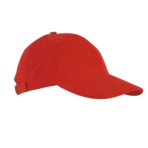 TEXXILLA 6 Panel Strong Front Raver Cap aus gebürsteter Baumwolle, Farbe:rot