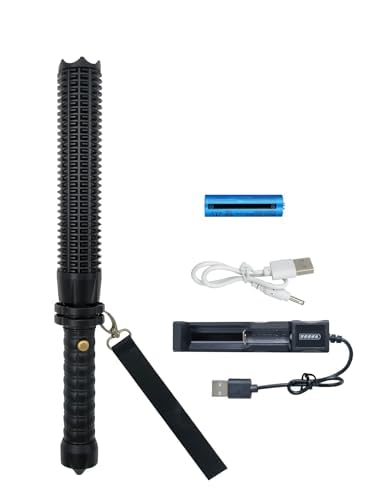GUODSKHOO Taschenlampe LED Aufladbar Leuchte Zoombar Stabtaschenlampe 3 Modi für Camping, Wandern, Angeln, Notfälle