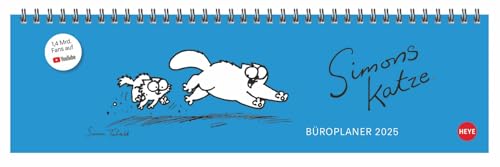 Simons Katze Büroplaner 2025: Kultiger Tischkalender für den Arbeitsplatz. Lustiger Spiral-Kalender für Simons Cat-Fans. Wochenplaner 2025 quer. (Tisch-Querplaner Heye)