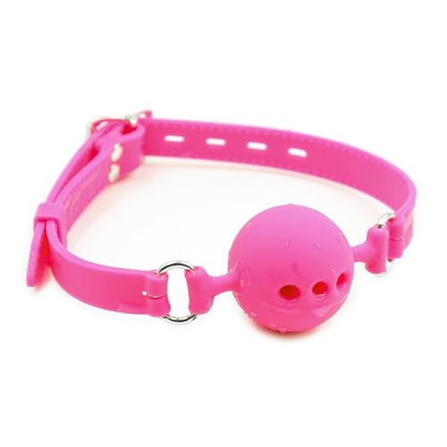 Silicone Knebel Ball,Silikon Knebel Mundknebel,Silikon Ball Gag mit Fetisch BDSM Sex Bondage,Verstellbarer SexSpiele Ballknebel,Mundknebel Sexspielzeug (Rosa Medium)