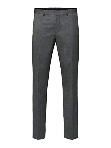 SELECTED HOMME Herren SLHSLIM-MYLOLOGAN DK GR STRUC TRS B NOOS Anzughose, Grau (Dark Grey Melange), W(Herstellergröße: 98)