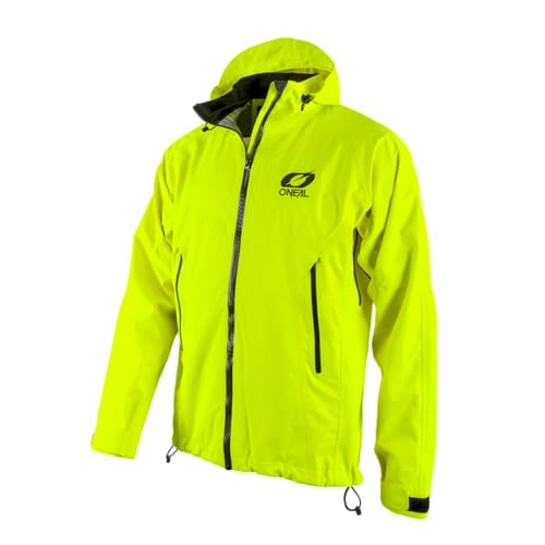 O'NEAL | Mountainbike-Jacke | MTB Mountainbike DH Downhill FR Freeride | Wasserdicht, Unterarmbelüftung, Soft-Touch-Material | Tsunami Rain Jacket | Erwachsene | Neon-Gelb | Größe L