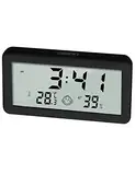 Houdian Hygrometer Innenraumthermometer mit Uhr, Digitaler Temperatur- und Luftfeuchtigkeitsmesser mit Komfortanzeige, Hintergrundbeleuchtung, ℃/℉-Schalter, Speicherfunktion