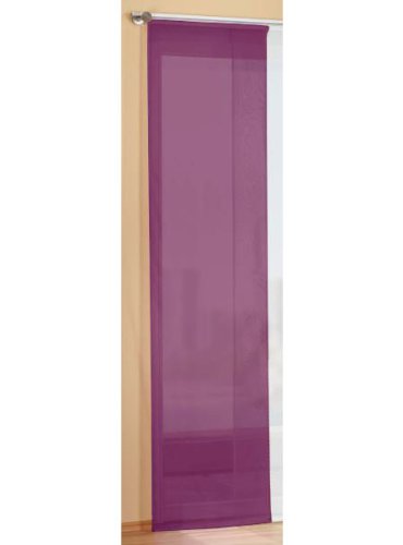 Gardinenbox Preisgünstiger Flächenvorhang Schiebegardine, transparent, unifarben, mit Zubehör, 245x60, Brombeere, 85589