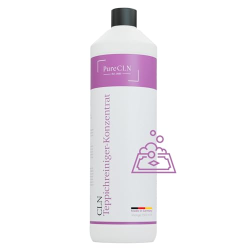 PureCLN Teppichreiniger Konzentrat Professional | Entfernt starke & alte Verschmutzungen | Frische Farben, schonend zur Faser, gegen Gerüche | Für Teppichreiniger, Spot Cleaner & Nasssauger | 1000ml