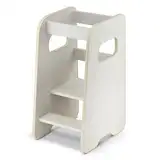 defiPad Lernturm ab 1 Jahr - Learning Tower - Höhenverstellbar Montessori Lernturm mit Kippschutz - Massiv und Stylisch - Hergestellt in der EU inkl. Montagezubehör - Kaschmir Beige