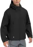 Herren Softshell-Jacken, Militärisch, Taktisch, Wasserdicht, für Camping, Jagd, Angeln, Outdoor, Kapuzenjacke Schwarz XXL