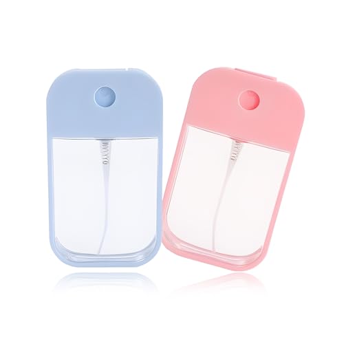 Generisch Mini Sprühflaschen Kleine 45ml im 2er Set – Tragbare Feinnebel Zerstäuber für Parfüm & Hautpflege, Nachfüllbar und Auslaufsicher, ideal für Reise & Outdoor (Rosa & Blau)