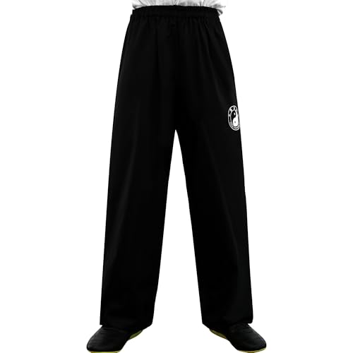 G-LIKE Kampfsport Taiji Training Hose - Chinesische Kampfkunst Chenjiagou Tai Chi Kung Fu Qigong Shaolin Weite Beine Knickerbocker Graziöse Uniform für Damen Herren (XXL)