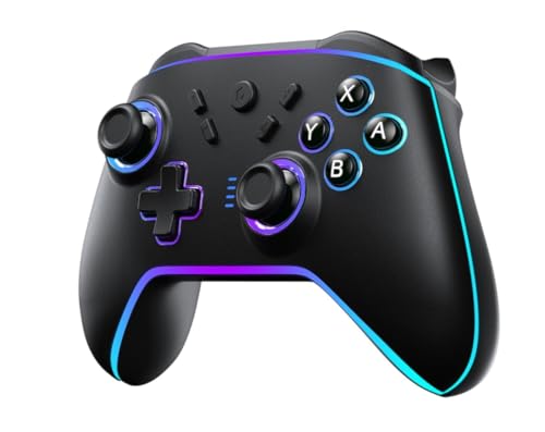 CKXTSH Switch Controller kompatibel mit Switch, Wireless Switch Pro Controller mit RGB-LED/Programmierbar/Wake Up/Turbo Vibration