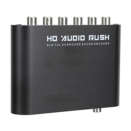 Digitaler Audiokonverter, DTS 5.1CH AC3 Audiodecoder, Digitaler Optischer Audiokonverter, Stereo-Cinch-3,5-mm- mit Optischem Konverter für Heimkino/HDTV/Konzertsaal