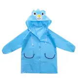 KSJEHW Kinder Regencape, Regenponcho Regenjacke mit Kapuze Wasserdicht Regencape für Jungen Mädchen 3-8 Jahre alt, 3D-Bär-Hut, Druckknopf