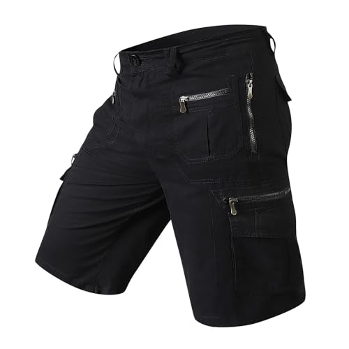 MOKBAY Herren Shorts Stretch Sweatshorts Leichte Work Running Schwarze Bermuda 3/4 mit Taschen Shopping Online Arbeitshosen Männer Kurz Stretch Cargohose Cargo Cargohose Kurz Herren 5XL