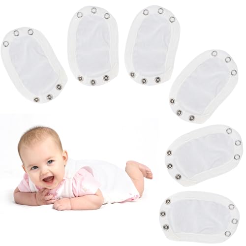 Shengxi 6 Stück Baby Body VerläNgerung Baby Bodysuit Verlängerung Body VerläNgerung Einstellbare Bodysuit Extender mit Druckknöpfen Baby Strampler Crotch Extender Baumwolle Onesie Extender für Baby