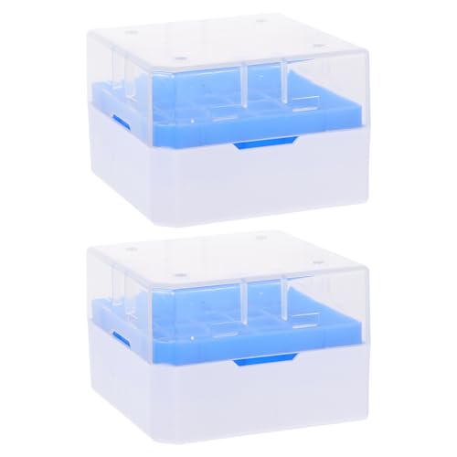 ABOOFAN 2 Stück Cryo-Röhrchen-Box Rohrgestell Cryobox-Fläschchenständer Fläschchen Aufbewahrungsbox Fläschchengestell Kleiner Röhrchenständer Lagerrohr klein pp Blue
