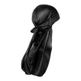 WLLHYF Silk Durag Long Tail Atmungsaktive Piraten Headwraps Kappe für 360 Wellen Weiches Bandana Turban Hut Haarausfall Chemo Kappe für Frauen Männer Hip Hop Alltagsdekoration