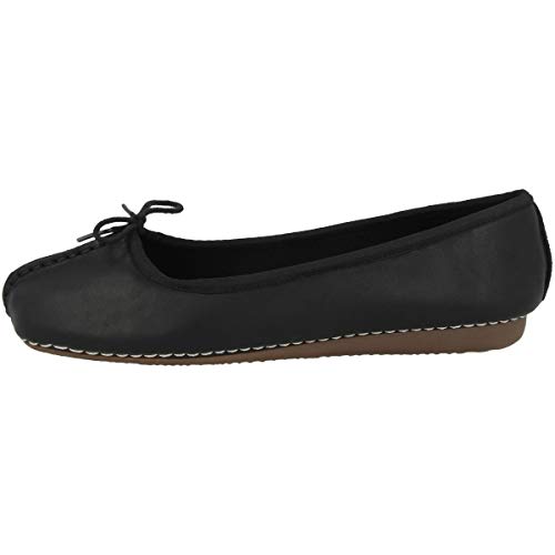 Clarks Damen Freckle Ice Ballerinas, Schwarz Black Leather, 39 EU