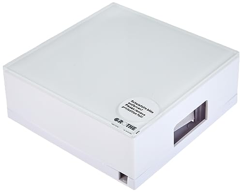 UNITEC Zweiklang-Gong Luna, Glasplatte, fest verdrahtet, 83dB, 8 bis 12 V Wechselstrom oder 9V-Blockade, weiß