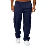 Hosen Herren,Cargo Jeans Herren Jungen 164 Baggy Blau Stretch Herren Hose Männer Cargohose Freizeithose Laufhose Cargo Hose Sporthosen Arbeitshosen Chino Männliche Fitness-Laufhose mit Kordelzug, lock