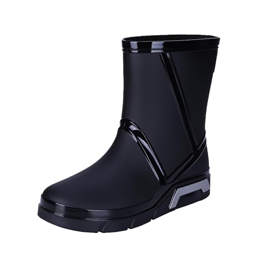 Mid Zylinder Rutschfest Wasserdicht Gummistiefel Herren Angeln Schuhe KüChe Wasser Schuhe Modische Casual Gartenstiefel Regenstiefel Bequem Slip On Regenschuhe Arbeitsstiefel Outdoorschuhe