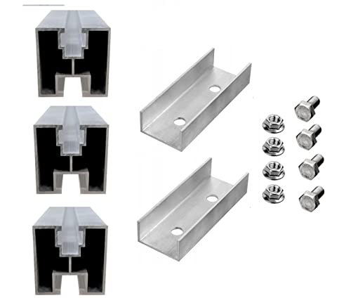 NAKA Photovoltaik Montage-Set 3x0,8m Aluprofil 40x40 Typ S inklusive Montagezubehör | Montageschiene PV-Anlage PV Solarpanele | Aluminiumprofil für Solaranlagen Systemprofil Montageprofil 2,4m
