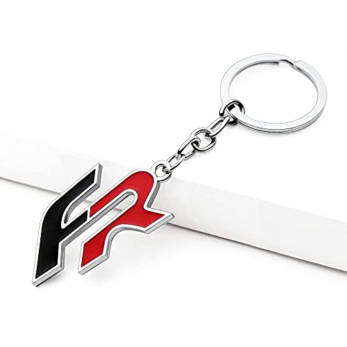 Protrex UK Schlüsselanhänger Chrom 'FR' Tarraco Mii Arona Ateca Ibiza Toledo Leon Alhambra Arosa Marbella Inca Altea Exeo, Chrom/Rot/Schwarz, M