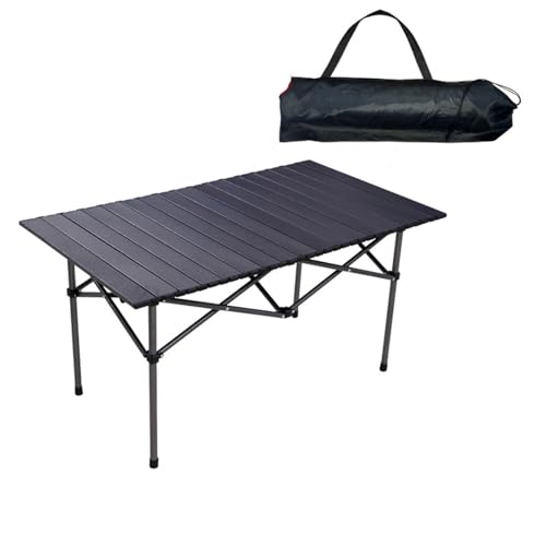 Generic Outdoor Klappbarer Campingtisch,95×55×50cm, Tragbarer und Leicht zu Reinigender Klapptisch für Picknick,Camping,Angeln,Strand,Park.,Schwarz