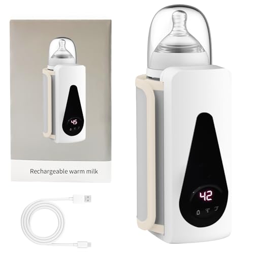 Flaschenwärmer Baby, Flaschenwärmer Baby Unterwegs für alle Flaschen, Einstellbare Temperatur Babyflaschenwärmer Flaschenwarmhalter mit LCD-Display für zu Hause draußen Reisen