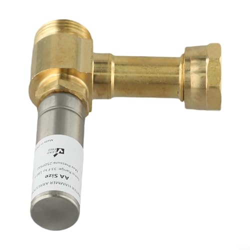 Eawfgtuw Effektive Geräuschkontrolle Waschmaschine Winkel Wasserhammer Arrestor für Sanitärarbeiten Edelstahl Waschmaschine Winkel Wasser Hammer Arrester 3/4 Zoll