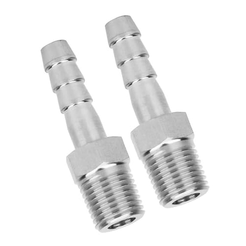 Hochtemperatur- und Drucksistende Rostfreie Stahlmännchen -Gewinde BSPT -Stecker BSPTRECTER BEBELBELN Schnelle Kopplung für Pneumatische Geräte 2pcs 1/4 -Zoll -Anpassung (BSPT1/4–6 mm) (BSPT1/4–8 mm)