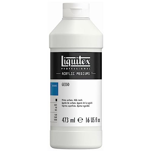 Liquitex 5316 Professional Gesso, Grundierung für Acrylfarben, licht und alterungsbeständiger Primer, gebrauchsfertig - 473ml Flasche, weiß