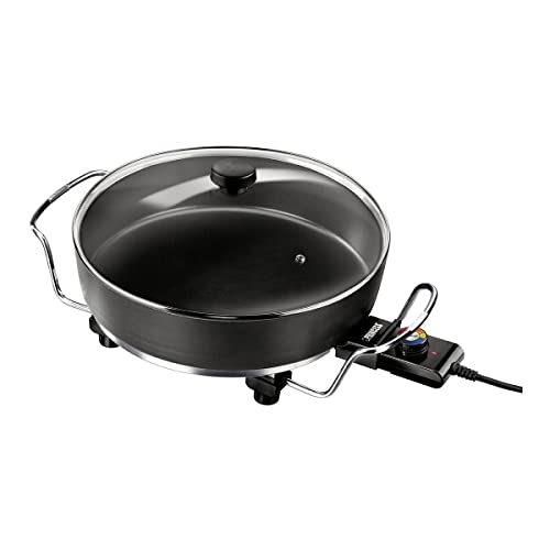 Princess Multi Wonder Chef Elektropfanne - 35cm Ø Bratfläche, 5,4 Liter Fassungsvermögen, 1800 Watt, regelbare Heizstufe, inkl. 2 Holzspatel, 0,9 m Kabelzuleitung, 162367, schwarz, 01.162367.01.500