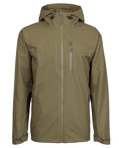 The ScotchMan XL Wasserdichte Ultraleichte Outdoor Regenjacke Windbreaker Übergangsjacke Damen Herren verschweißte Nähte an allen Reißverschlüssen Packbar Oliv Grün