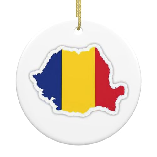 Rumäniens Flagge Karte Keramik Ornament Weihnachtsschmuck kreative Heimtextilien Porzellan