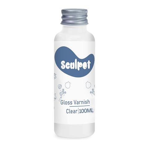 100ml Glasur für Ton Lufttrocknend, Gloss Varnish Air Dry Clay, Hochglanz, wasserdicht, kratzfest, Design für Lufttrocknender Ton Keramik
