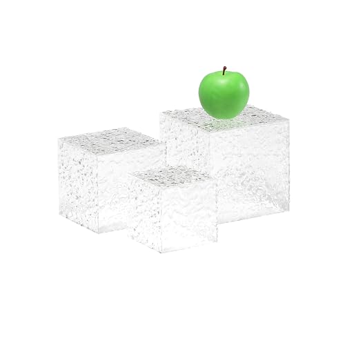 MUKEEN Set mit 3 Acryl-Ständern für Catering-Zubehör, Buffet-Erhöhungen für Lebensmittel, Präsentationsständer für Party, Desserttisch, Verkaufstheke, Nesting-Erhöhungen mit hohlen Böden